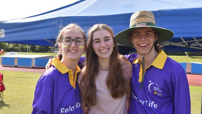 Joanna Forgeard, Carolyn Mayne and Ben Fowler at the Sunshine Coast Relay for Life 2022.