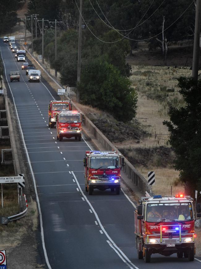 CFA trucks accompanied the convoy Picture: Tony Gough