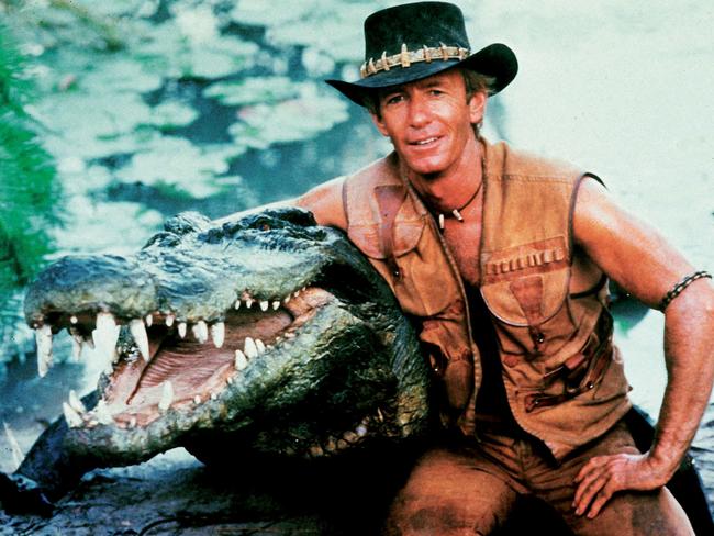 Croc wrangling: an essential part of any Corcodile Dundee reality TV competition. Picture: Paramount/The Kobal Collection