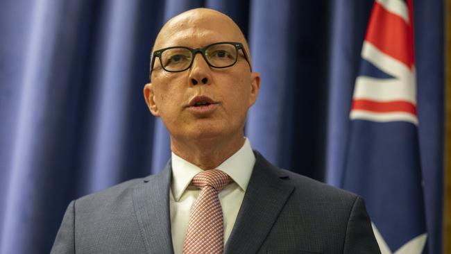 Peter Dutton has defended his role as Liberal leader after the party’s humilating loss in the Aston by-election. Picture: NCA NewsWire / Martin Ollman