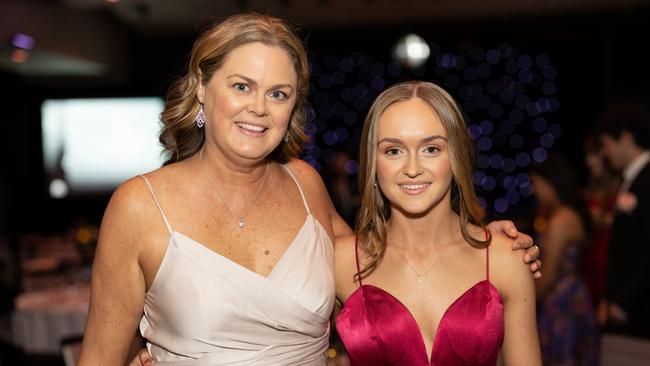 Kristen Newton and Makenzie Newton at the year 12 St Hilda formal. Photo: Celeste Humphrey
