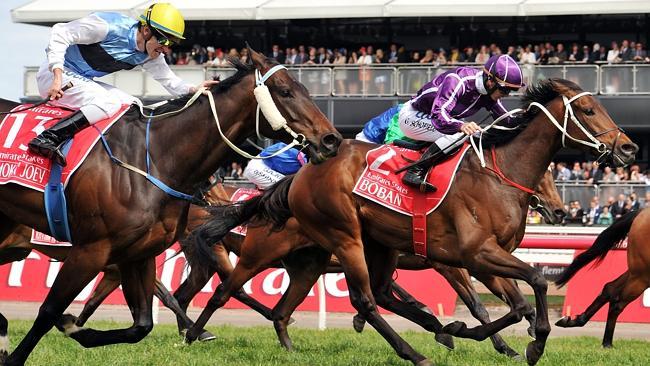 Smokin' Joey (left) has found plenty of support in the Railway Stakes at Ascot. Picture: Getty Images