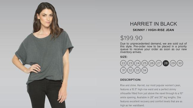 Outland Jeans qucikly sold out of most sizes of its ‘Harriet’ jeans.