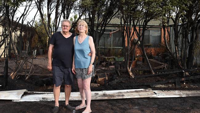 Ted and Val Skinner were home during a grassfire in Taylors Lakes. Picture: Josie Hayden