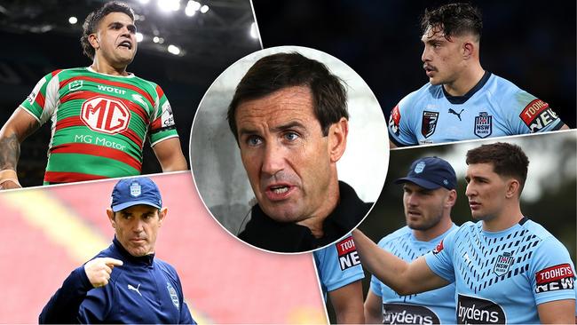 (Clockwise from top left), Latrell Mitchell, Andrew Johns, Kotoni Staggs, Victor Radley and Brad Fittler.