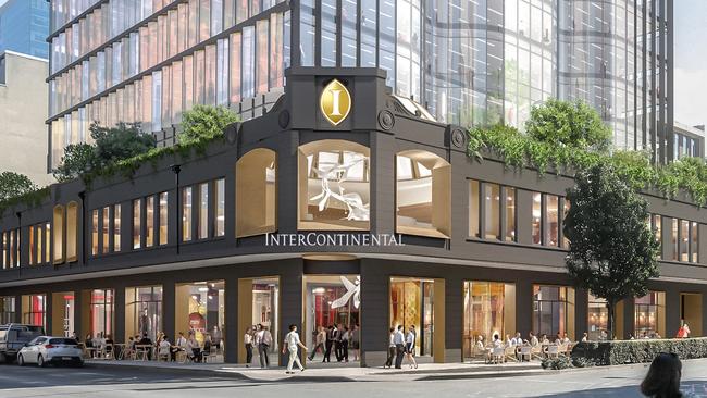 The swanky InterContinental Hotel, at the corner of Church and Macquarie streets, will open in 2025.