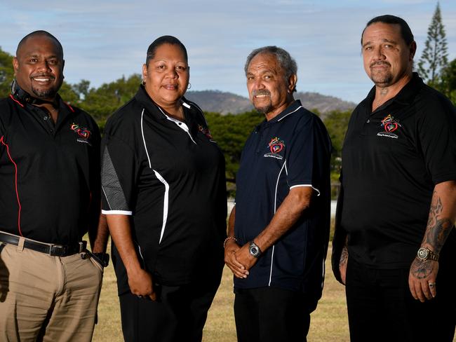 ÃH.O.M.EÃ Helping Our Mob Everywhere. Alfred Smallwood Jnr, Vicky-Anne Blackman, Alfred Smallwood Snr and Scott O'Brien-Burles. Picture: Evan Morgan