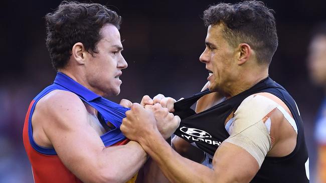 Ed Curnow shut down Lachie Neale after a hot first half in Round 12.