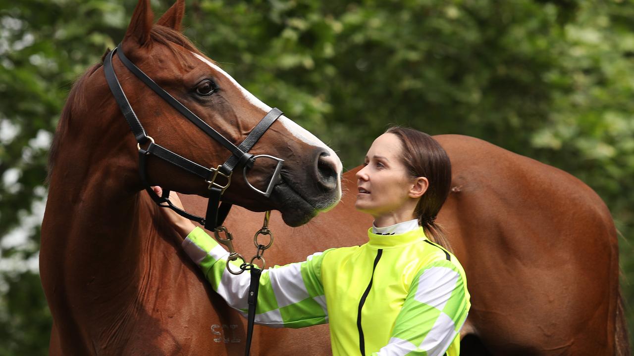 Rachel King and Everest runner Eduardo. Picture: Brett Costello