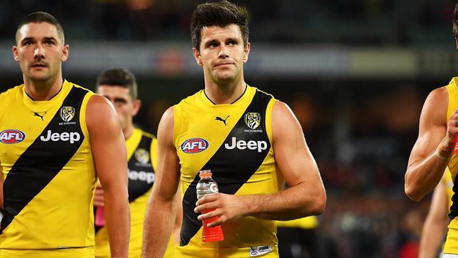 Trent Cotchin escaped suspension for a jumper punch. Picture: Getty Images