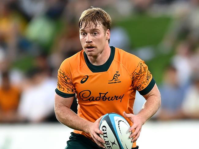 SUNSHINE COAST, AUSTRALIA - MAY 12: Harry McLaughlin-Phillips of Australia in ac during The Rugby Championship U20 Round 3 match between Australia and New Zealand at Sunshine Coast Stadium on May 12, 2024 in Sunshine Coast, Australia. (Photo by Albert Perez/Getty Images)