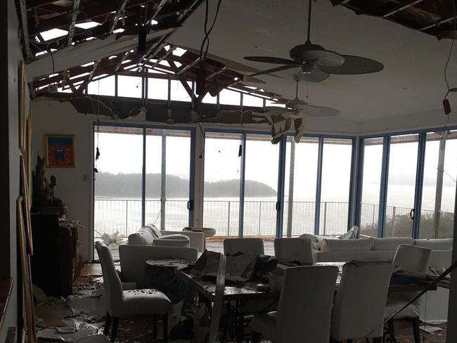 Damage in an Airlie Beach home from Cyclone Debbie. Picture: @wellnesswhitsundays/Instagram