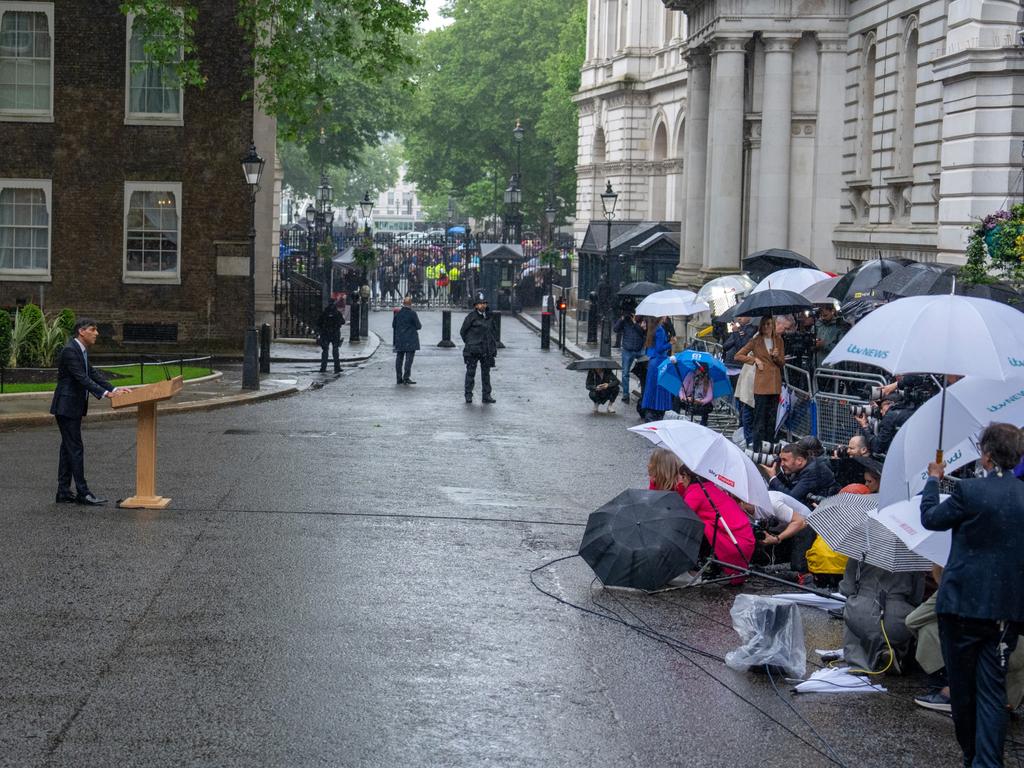 UK Prime Minister, Rishi Sunak, speaks to the media as he announces the date for the UK General Election in Downing Street. Picture: Carl Court/Getty Images