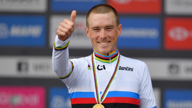 Rohan Dennis crowned world champion in 2019. Photo by Tim de Waele/Getty Images.