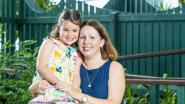 Single mum Melissa Clark with her daughter five-year-old Grace who was conceived with donor sperm. Picture: Richard Walker