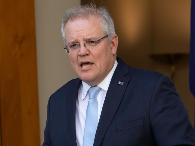 CANBERRA, AUSTRALIA - NCA NewsWire Photos JULY 16, 2020: The Prime Minister, Scott Morrison and the Minister for Employment, Skills, Small and Family Business Michaelia Cash announce a COVID19 skills scheme at Parliament House. Picture: NCA NewsWire / Andrew Taylor 