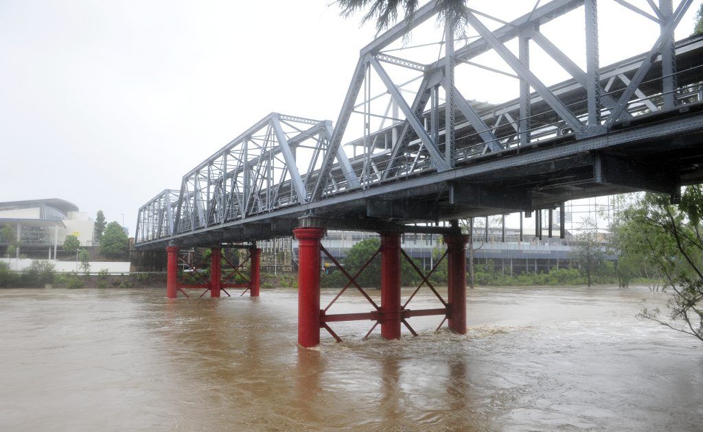 2013 flood, Ipswich. . Picture: Rob Williams