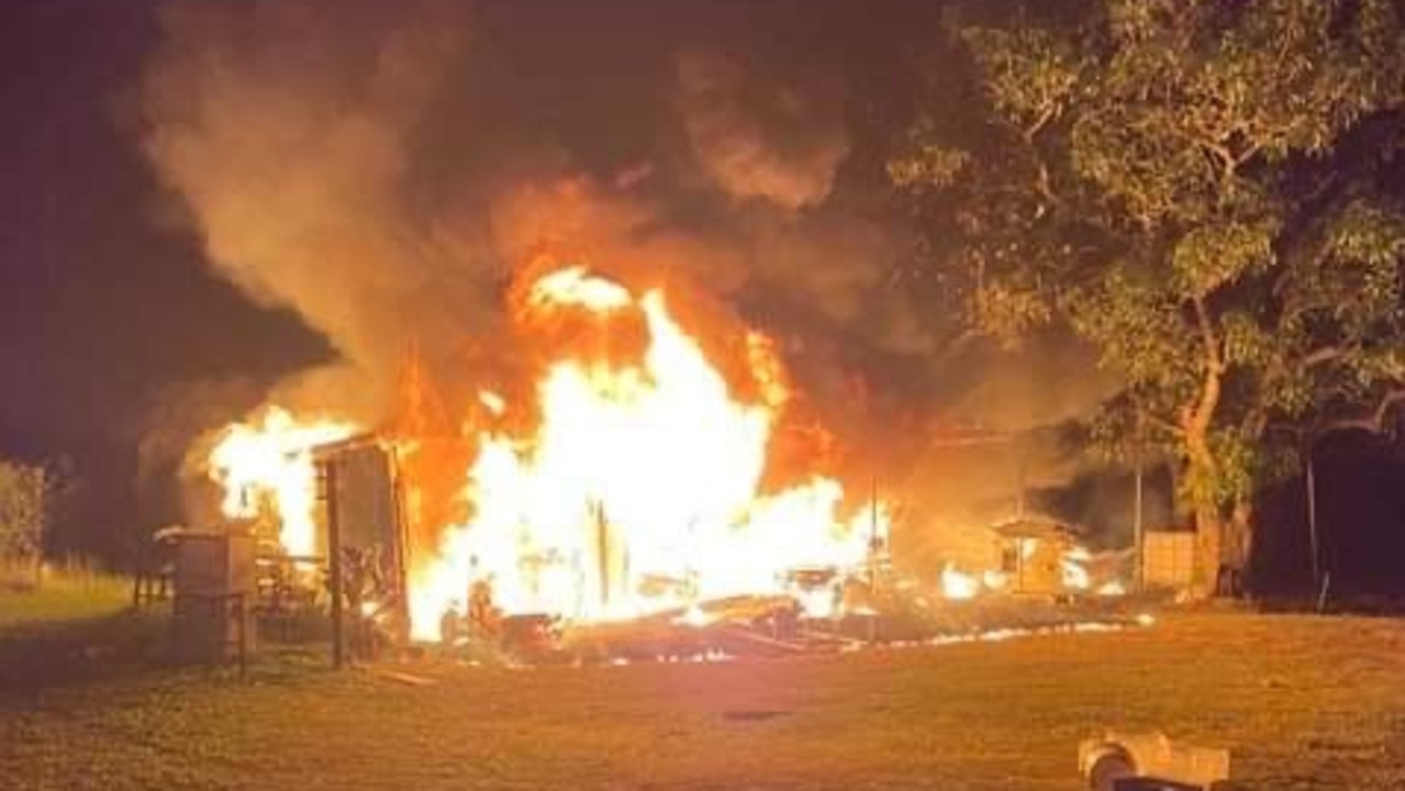 A fire has destroyed a shed and most of the household possessions Katya Galley had stored in it while their house on their West Plane Creek Rd undergoes renovations. The fire broke out about 2.45am on Monday, June 20, 2022. Picture: Katya Galley