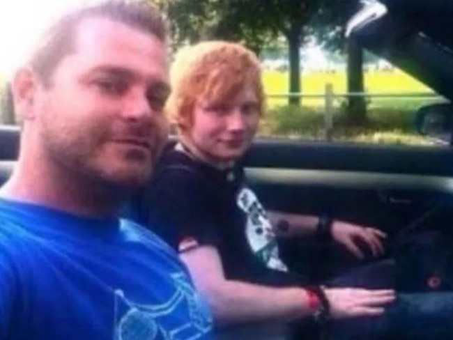 Sheeran with his cousin Jethro.