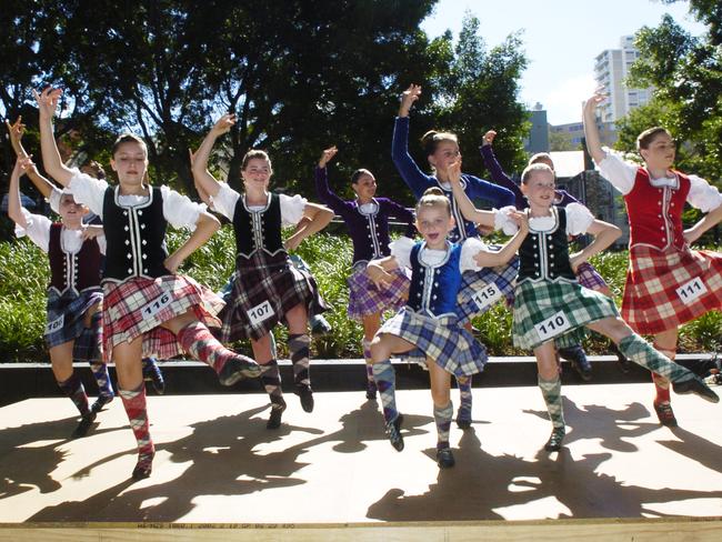 Highland dancers entertaining the crowds. Picture: Alex Wisser