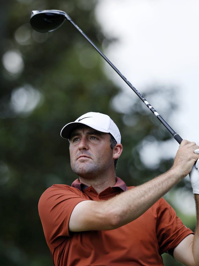 Scottie Scheffler plays his tee shot at the 7th hole. Picture: Joe Robbins/Icon Sportswire via Getty Images