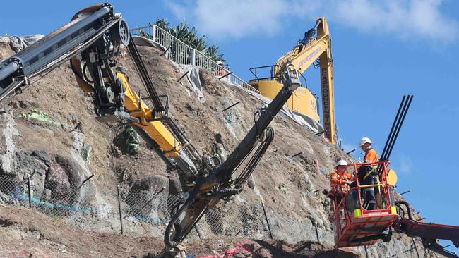 Gold Coast City Council projects on the southern end of the Gold Coast. Kirra Hill slope stabilization project. Picture Glenn Hampson