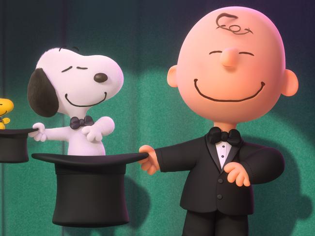 Snoopy and Charlie Brown in a scene from animated film SNOOPY AND CHARLIE BROWN: THE PEANUTS MOVIE