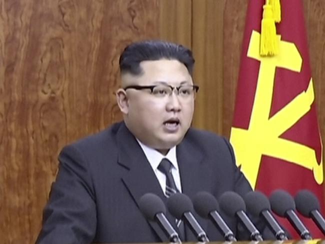 In this undated image from video distributed on Sunday, Jan. 1, 2017, by North Korean broadcaster KRT, North Korean leader Kim Jong Un delivers a speech in Pyongyang. North Korean leader Kim Jong Un hinted Sunday that Pyongyang may be hoping to ring in the new year with another bang - the test-launch of an ICBM. In his annual New Yearâ€™s address, Kim said that after testing what the North claims was its first H-bomb last year, preparations for launching an intercontinental ballistic missile have â€œreached the final stageâ€. (KRT via AP)