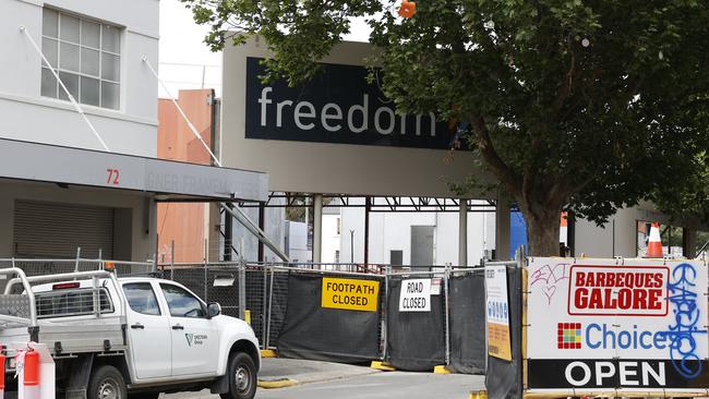 Brisbane Street is beginning to re-open again after being closed for some time due to construction taking place at the old Freedom building that has now been taken over by UTAS. Picture: Nikki Davis-Jones