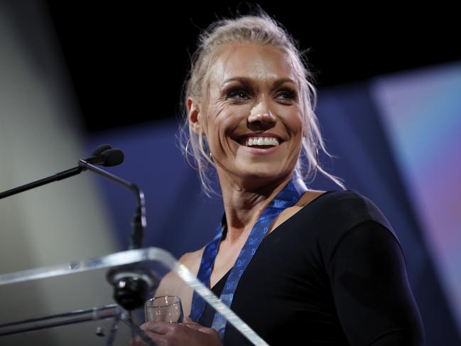 Crows co-captain Erin Phillips’ speech at Adelaide’s best and fairest resonated with Madison Newman. Picture: AFL Photos