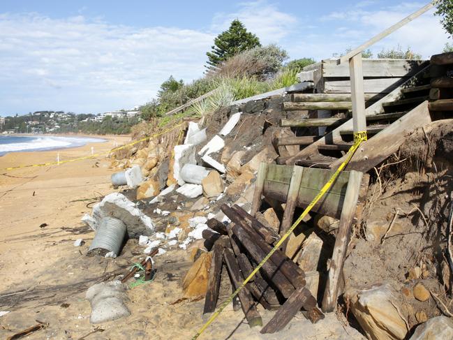 storm-ravaged Wamberal beach where there was massive coastal erosion in 2016. Pictures Mark Scott