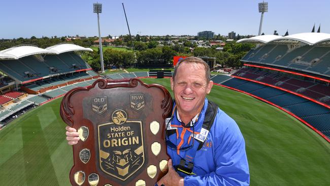 It was clear skies when Walters visited Adelaide to launch the series. Photo: NRL Photos/Gregg Porteous