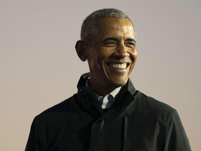 DETROIT, MI - OCTOBER 31: Former President Barack Obama speaks during a drive-in campaign rally with Democratic presidential nominee Joe Biden at Belle Isle on October 31, 2020 in Detroit, Michigan. Biden is campaigning with Obama on Saturday in Michigan, a battleground state that President Donald Trump narrowly won in 2016.   Drew Angerer/Getty Images/AFP == FOR NEWSPAPERS, INTERNET, TELCOS & TELEVISION USE ONLY ==