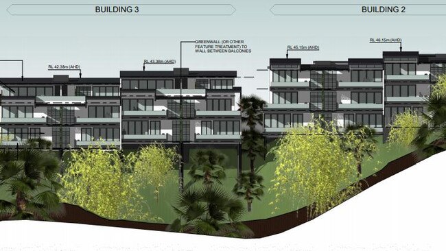 Renders of the development's second and third building overlooking the embankment. Picture: PD Online/ Mullarch.