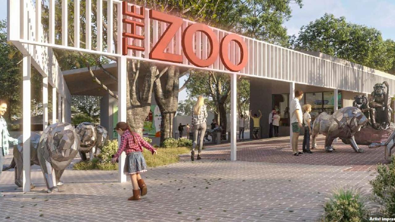 Artists impression of what the zoo entrance and visitor hub could look like.