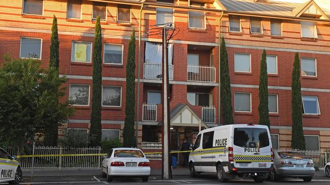 The Sturt St apartment block the body was found in. Picture: Tom Huntley