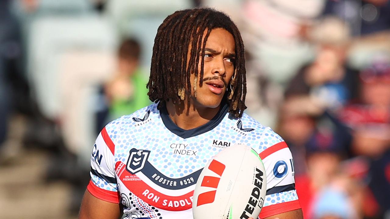 CANBERRA, AUSTRALIA - MAY 25: Dominic Young of the Roosters warms up before the round 12 NRL match between Canberra Raiders and Sydney Roosters at GIO Stadium, on May 25, 2024, in Canberra, Australia. (Photo by Mark Nolan/Getty Images)