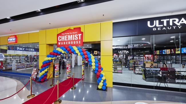 The world’s biggest Chemist Warehouse, which also houses an Optometrist Warehouse and an Ultra Beauty, just opened in Sydney. Picture: Supplied