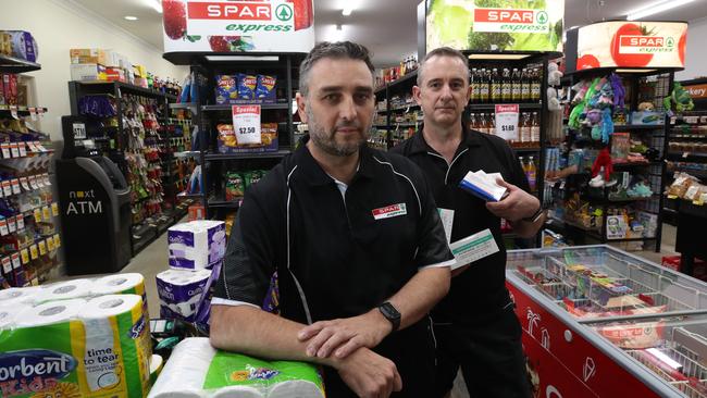 Spar Express Oxenford owners Duncan Harvey and Grant Hawker. Picture: Glenn Hampson.