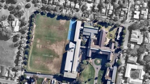 The school pool in relation to the rest of campus. Picture: St Joseph’s College