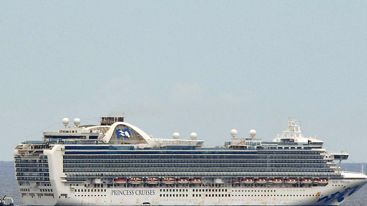 The Ruby Princess cruise ship in waters on Monday this week has 1100 foreign crew members on board. Picture: Joel Carrett.