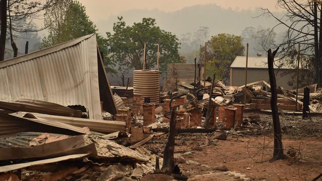 The remains of a property destroyed by fire in Bobin, which has also lost the local school.