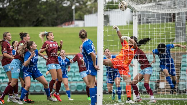 No goal-line technology required as Charlotte Lancaster scored a stunning goal from a corner kick. Picture: Julian Andrews