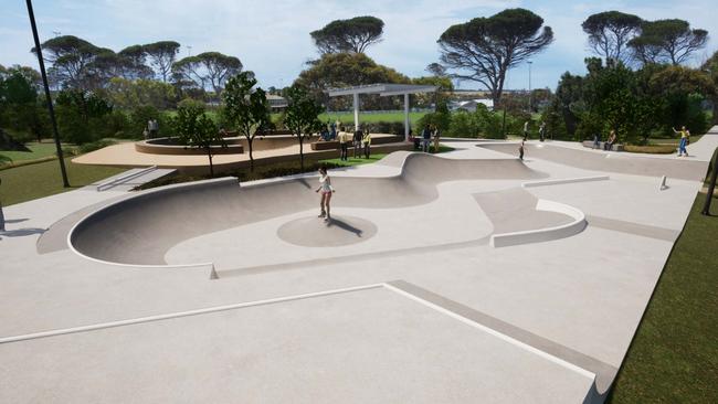 The new $1.3m Aldinga skatepark would be capable of hosting events and competitions. Picture: Supplied