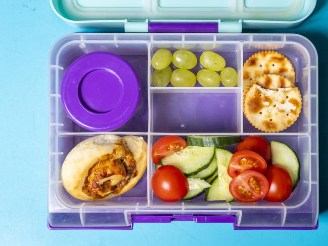 Teachers and parents are facing off over the contents of children's lunchboxes, with educators telling parents not to pack so much and to stop using packaging. Steph understands the concerns given that her 4 year old son Billy is in kinder where the rules are no wrappings. She says its okay for her but frustrating for others. Picture: Jake Nowakowski