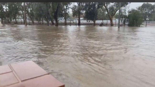 Broken Hill copped a month’s worth of rain in just 15 minutes on Saturday. Picture: Twitter