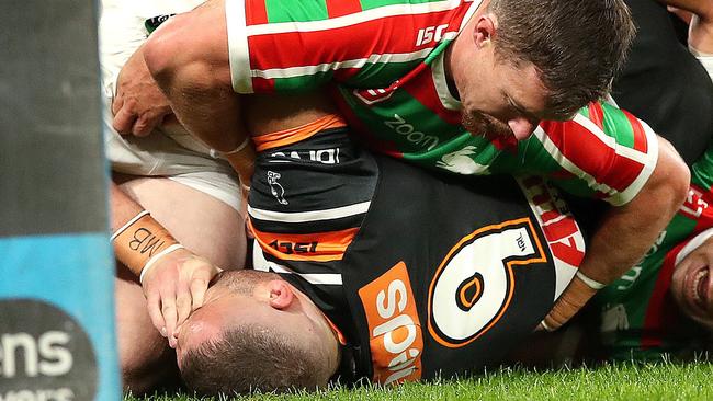 George Burgess was rightly punished for this low act on Robbie Farah. Photo: Phil Hillyard