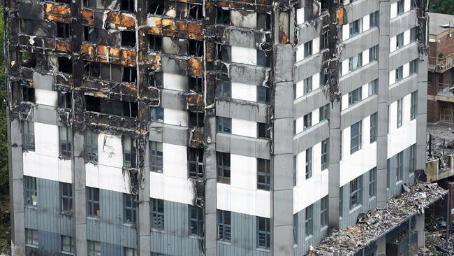 Remains of the Grenfell Tower block in west London AFP PHOTO / NIKLAS HALLE'N