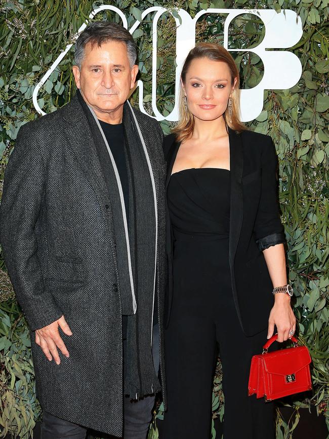 Anthony LaPaglia and Alexandra Henkel arrive at the Melbourne Entertainment and Convention Centre for the world premiere of the highly-anticipated Adam Goodes documentary, The Australian Dream. Picture: Mark Stewart