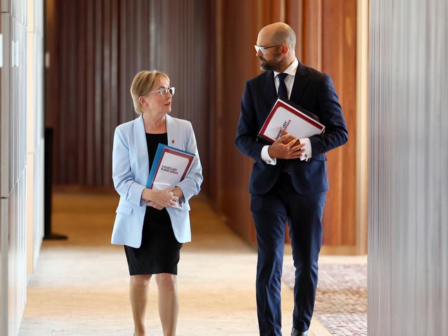 Brisbane, 23 January 2025. Queensland Treasurer David Janetzki and Finance Minister Ros Bates during a press conference in Brisbane. Picture: Supplied